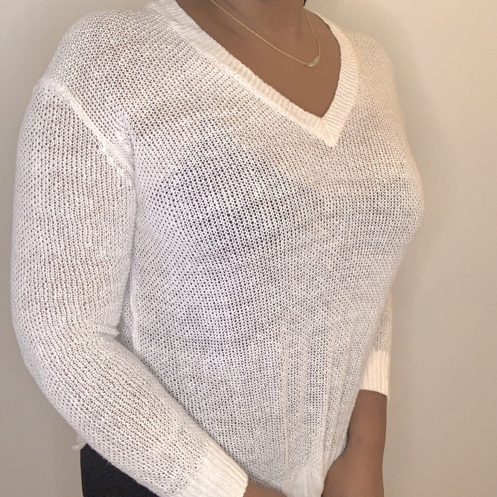 Mesh white long sleeve